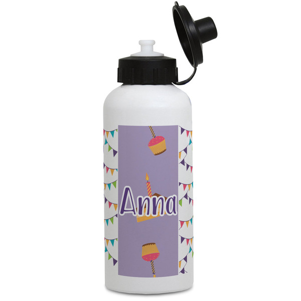 Custom Happy Birthday Water Bottles - Aluminum - 20 oz - White (Personalized)