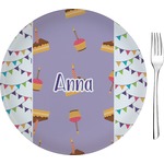 Happy Birthday Glass Appetizer / Dessert Plate 8" (Personalized)