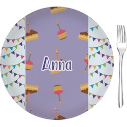 Happy Birthday Glass Appetizer / Dessert Plate 8" (Personalized)