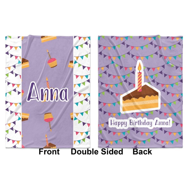 Happy Birthday Baby Blanket (Double Sided - Printed Front and Back)