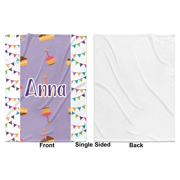 Happy Birthday Baby Blanket (Single Sided - Printed Front, White Back)