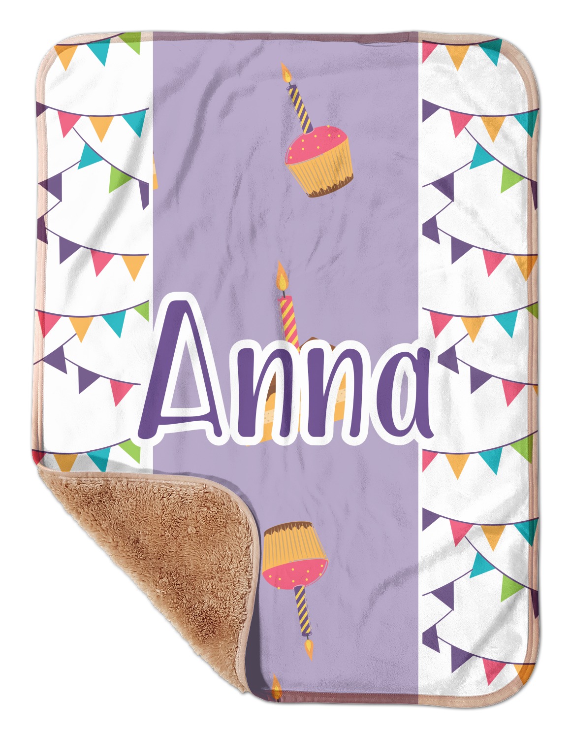 Happy Birthday Sherpa Baby Blanket 30" x 40" (Personalized