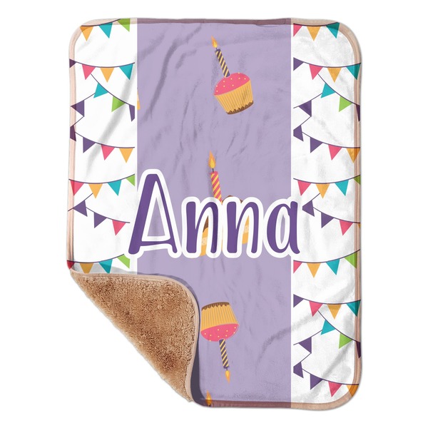 Custom Happy Birthday Sherpa Baby Blanket - 30" x 40" w/ Name or Text