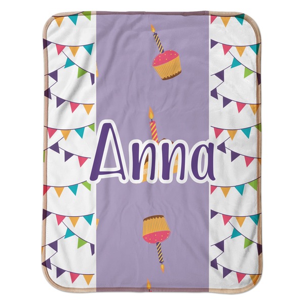 Happy Birthday Baby Sherpa Blanket - Flat