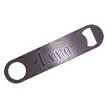 Happy Birthday Bar Bottle Opener - Silver w/ Name or Text