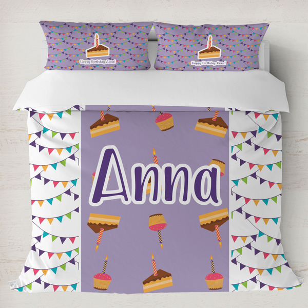 Custom Happy Birthday Duvet Cover Set - King (Personalized)