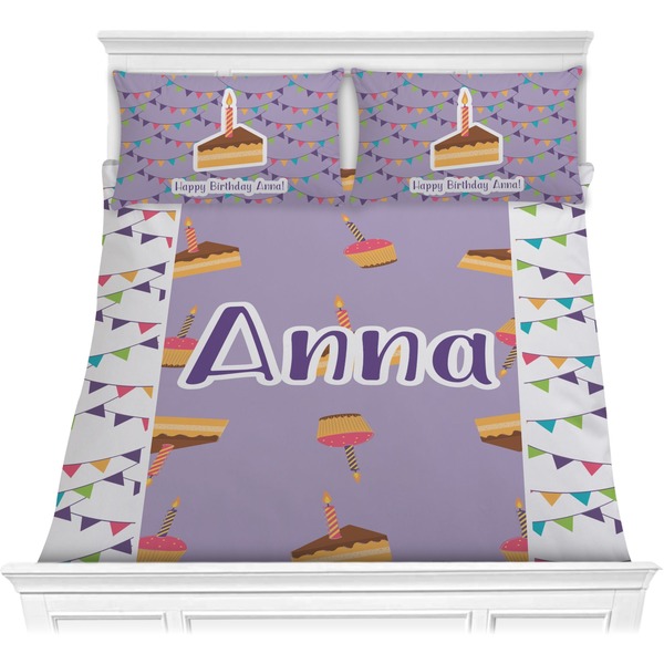 Custom Happy Birthday Comforter Set - Full / Queen (Personalized)