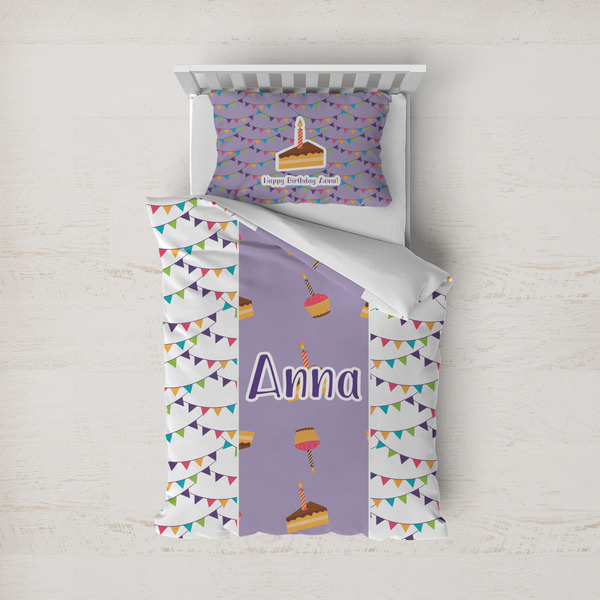 Custom Happy Birthday Duvet Cover Set - Twin (Personalized)