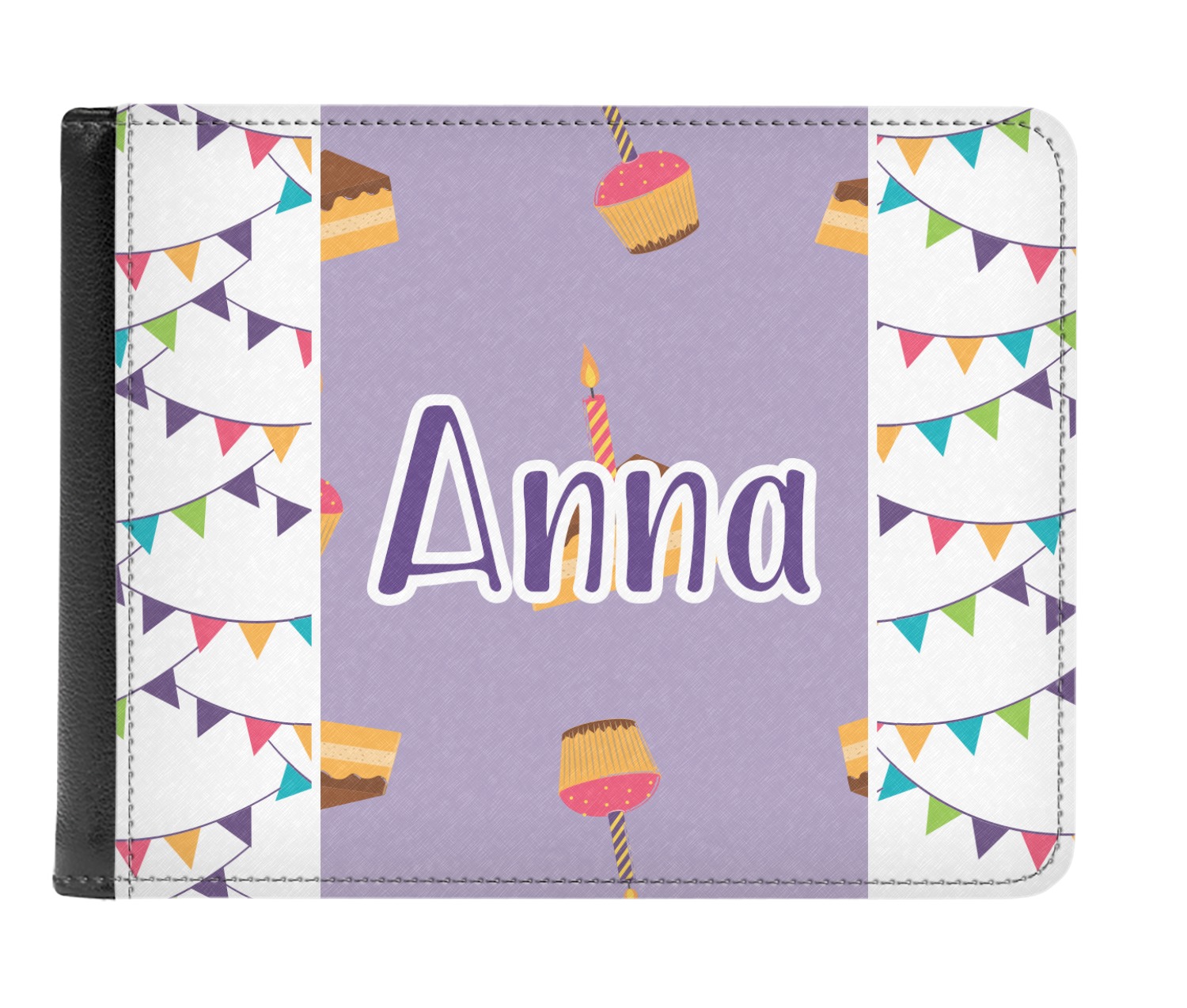 Happy Birthday Genuine Leather Men's Bifold Wallet (Personalized