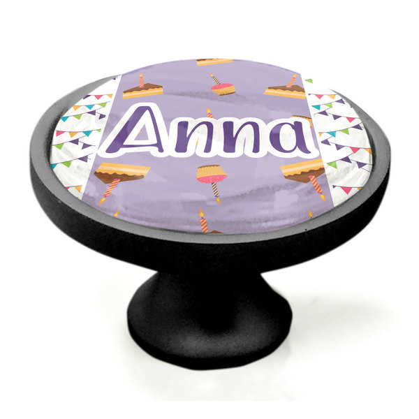 Happy Birthday Black Custom Cabinet Knob (Side)
