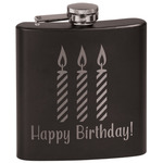 Happy Birthday Black Flask Set (Personalized)