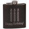 Happy Birthday Black Flask - Engraved Front