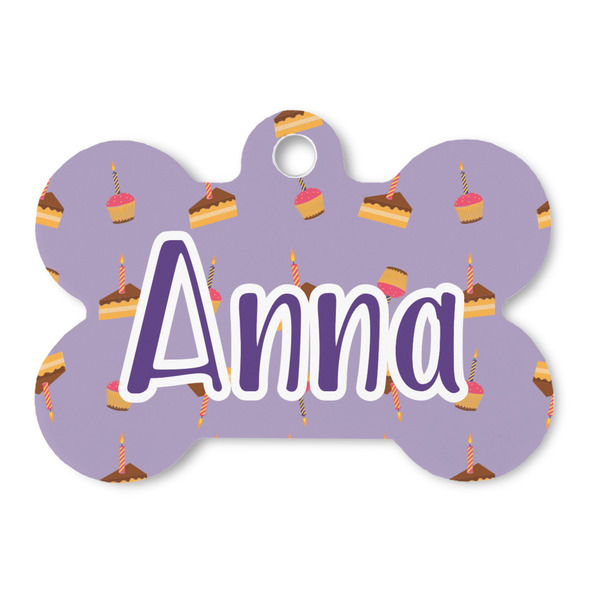 Custom Happy Birthday Bone Shaped Dog ID Tag (Personalized)