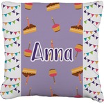 Happy Birthday Faux-Linen Throw Pillow 16" (Personalized)