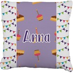 Happy Birthday Faux-Linen Throw Pillow 20" (Personalized)