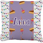 Happy Birthday Faux-Linen Throw Pillow 26" (Personalized)