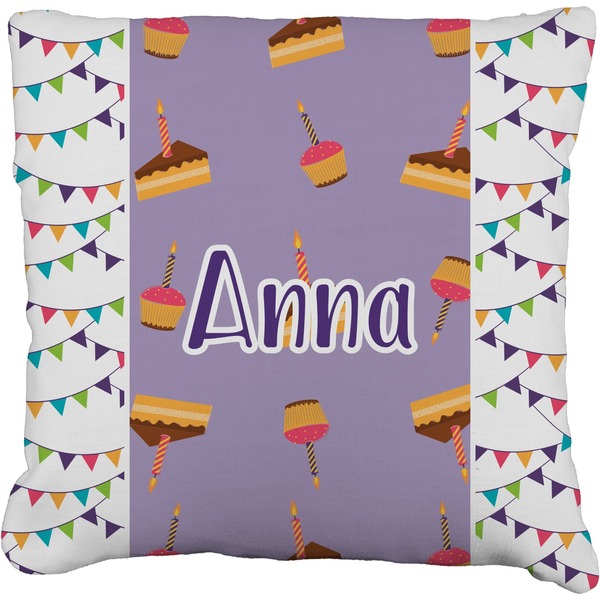 Custom Happy Birthday Faux-Linen Throw Pillow 26" (Personalized)