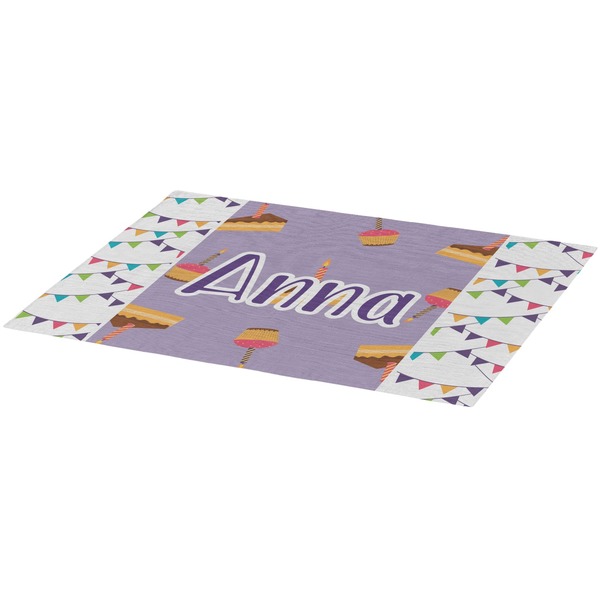 Happy Birthday Burlap Placemat (Angle View)