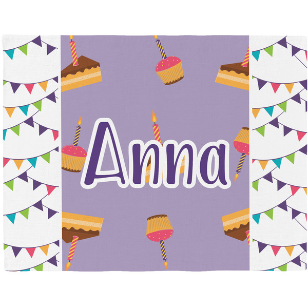 Custom Happy Birthday Woven Fabric Placemat - Twill w/ Name or Text