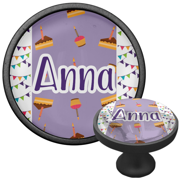 Happy Birthday Cabinet Knob - Black - Multi Angle