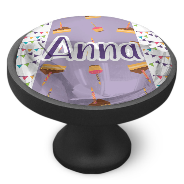 Happy Birthday Cabinet Knob - Black - Side