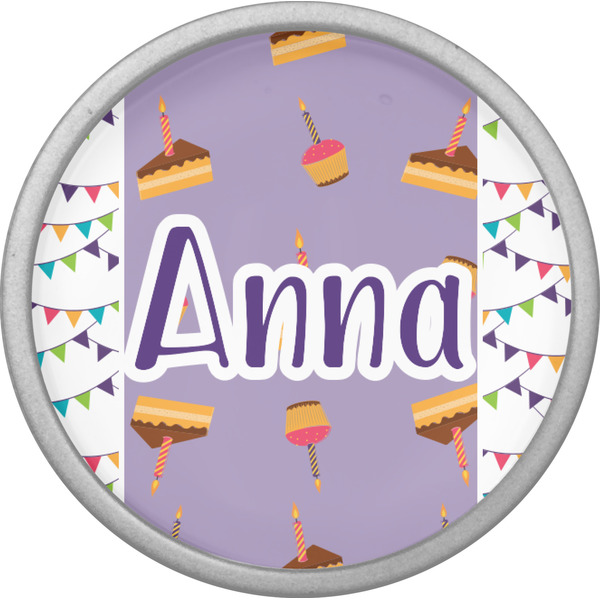 Happy Birthday Cabinet Knob - Nickel - Front