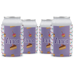 Happy Birthday Can Cooler (12 oz) - Set of 4 w/ Name or Text