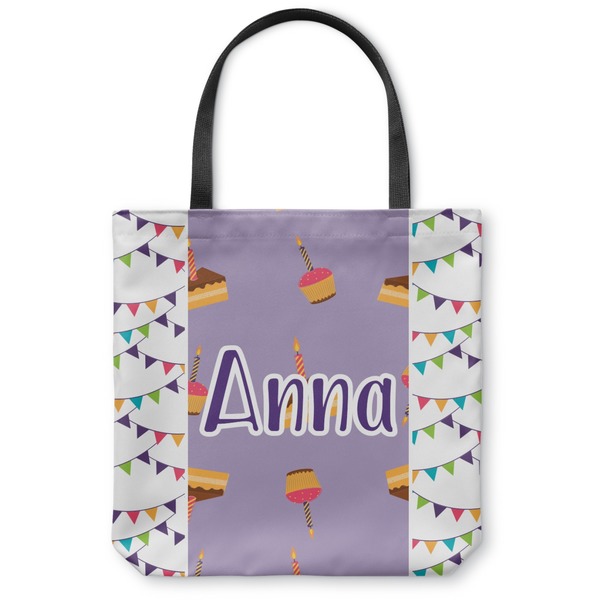 Custom Happy Birthday Canvas Tote Bag - Large - 18"x18" (Personalized)