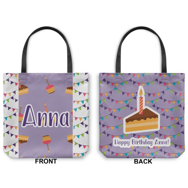 Happy Birthday Canvas Tote - Front and Back