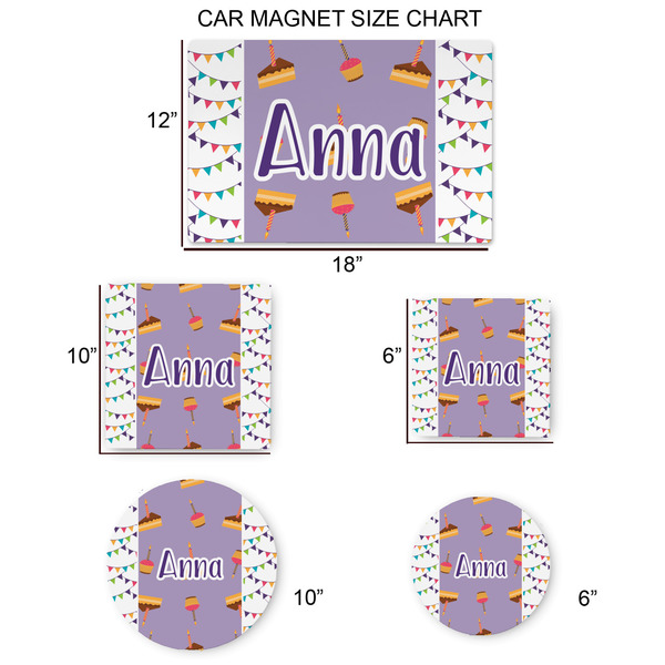 Happy Birthday Car Magnets - SIZE CHART