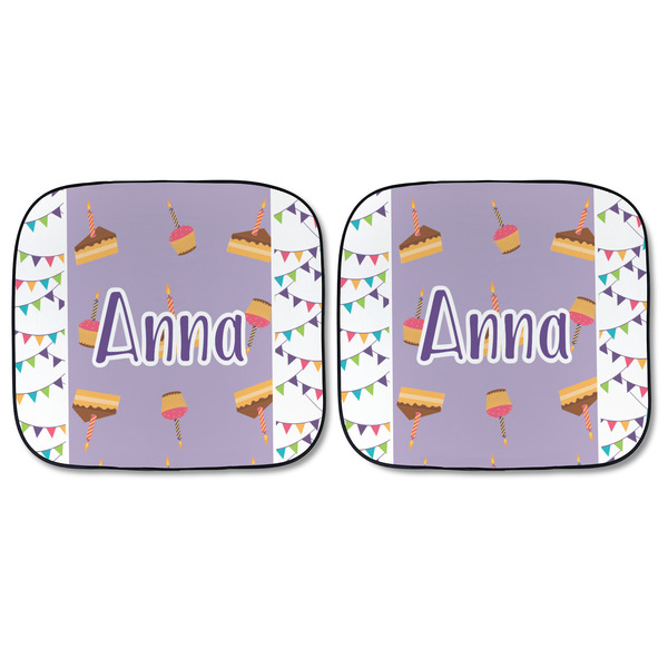 Happy Birthday Car Sun Shades - FRONT