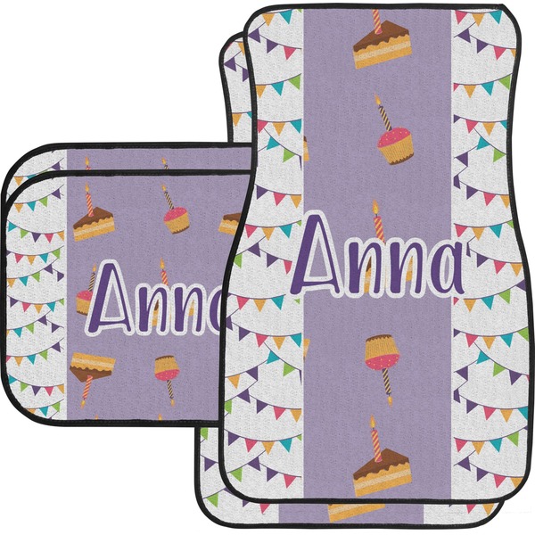 Custom Happy Birthday Car Floor Mats Set - 2 Front & 2 Back (Personalized)
