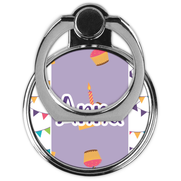 Happy Birthday Cell Phone Ring Stand & Holder - Front (Collapsed)