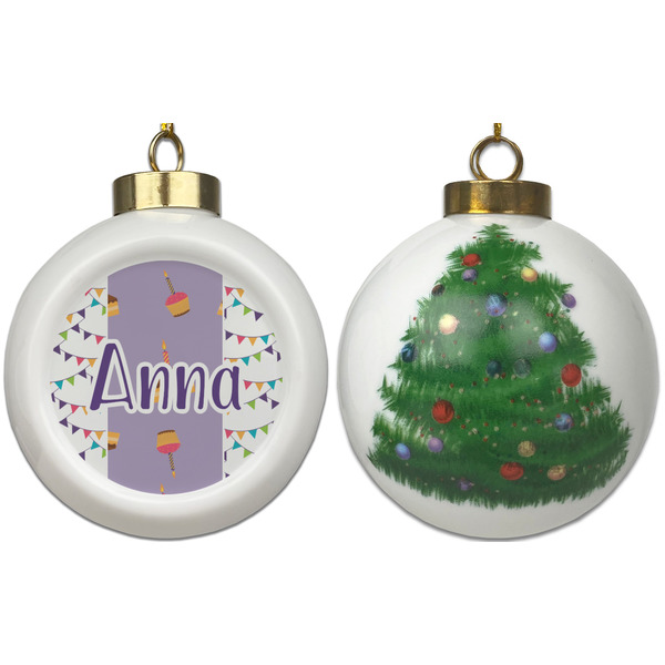 Happy Birthday Ceramic Christmas Ornament - X-Mas Tree (APPROVAL)