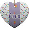 Happy Birthday Heart Ceramic Ornament w/ Name or Text