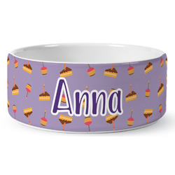 Happy Birthday Ceramic Dog Bowl - Medium (Personalized)