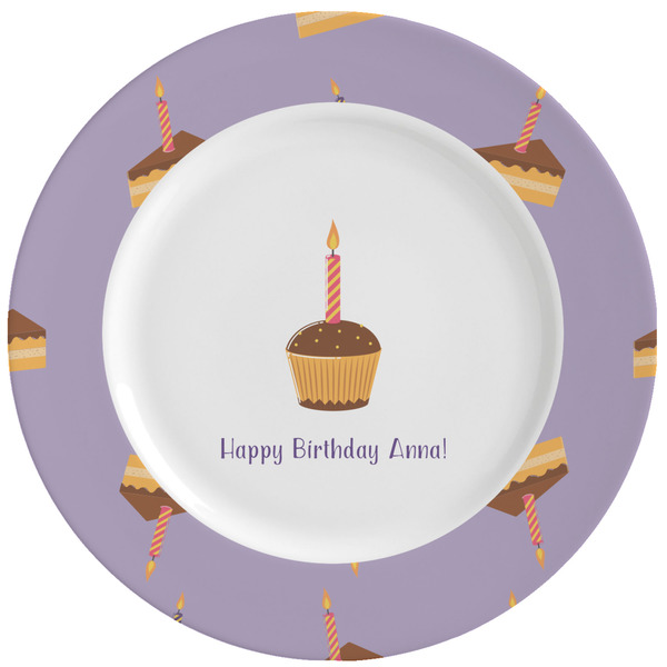 Custom Happy Birthday Ceramic Dinner Plates (Set of 4) (Personalized)