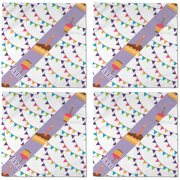 Happy Birthday Cloth Napkins - Personalized Dinner (APPROVAL) Set of 4