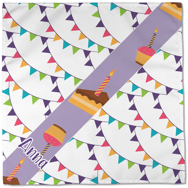 Happy Birthday Cloth Napkins - Personalized Dinner (Full Open)