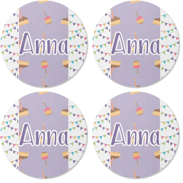 Happy Birthday Coaster Round Rubber Back - Apvl