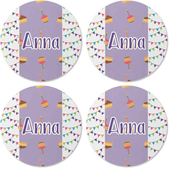 Happy Birthday Coaster Round Rubber Back - Apvl