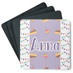 Happy Birthday Square Rubber Backed Coasters - Set of 4 (Personalized)