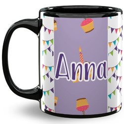 Happy Birthday 11 Oz Coffee Mug - Black (Personalized)