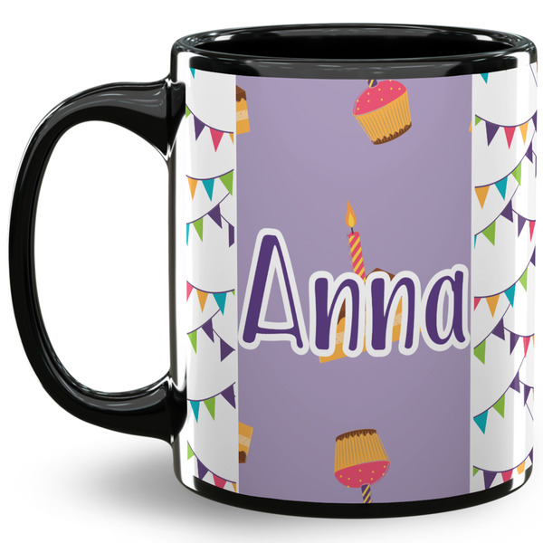 Custom Happy Birthday 11 Oz Coffee Mug - Black (Personalized)