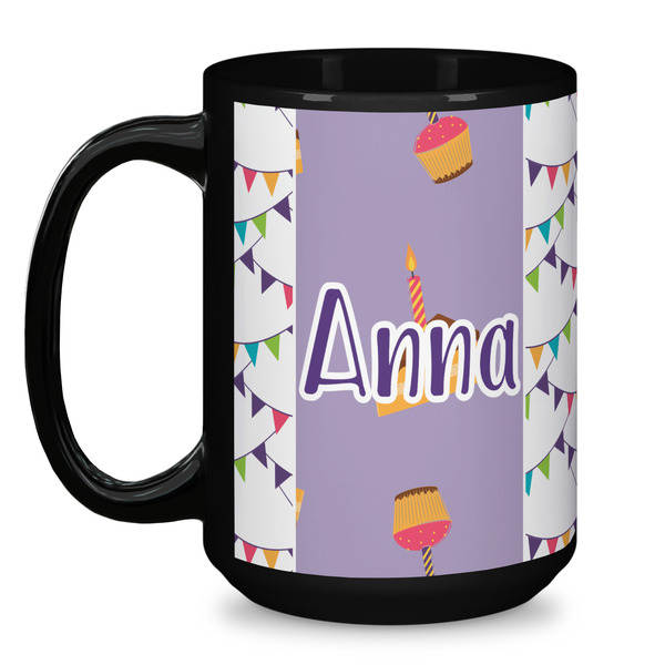 Happy Birthday Coffee Mug - 15 oz - Black