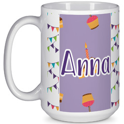 Happy Birthday 15 Oz Coffee Mug - White (Personalized)