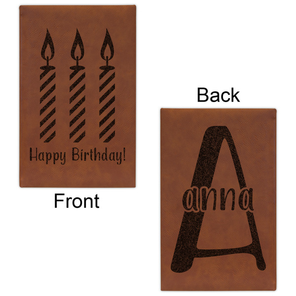 Happy Birthday Cognac Leatherette Journal - Double Sided - Apvl