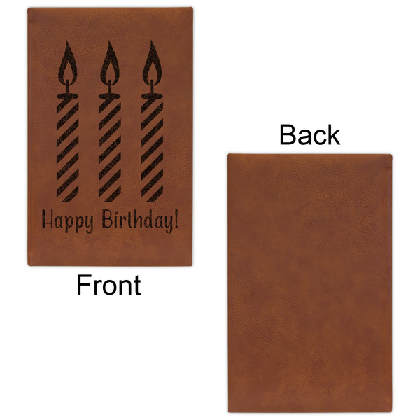 Happy Birthday Cognac Leatherette Journal - Single Sided - Apvl