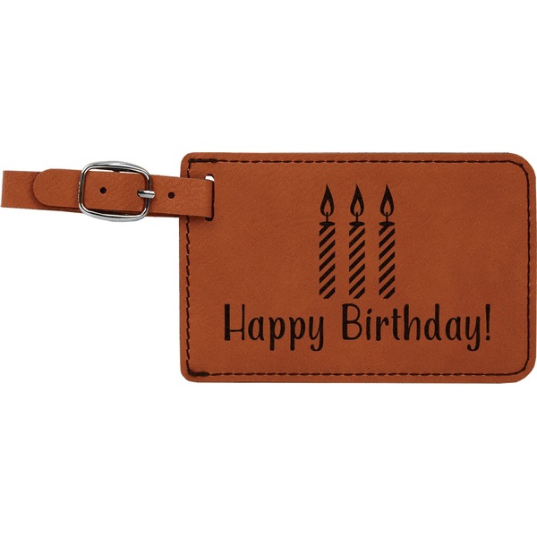 Custom Happy Birthday Leatherette Luggage Tag (Personalized)