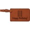 Happy Birthday Cognac Leatherette Luggage Tags